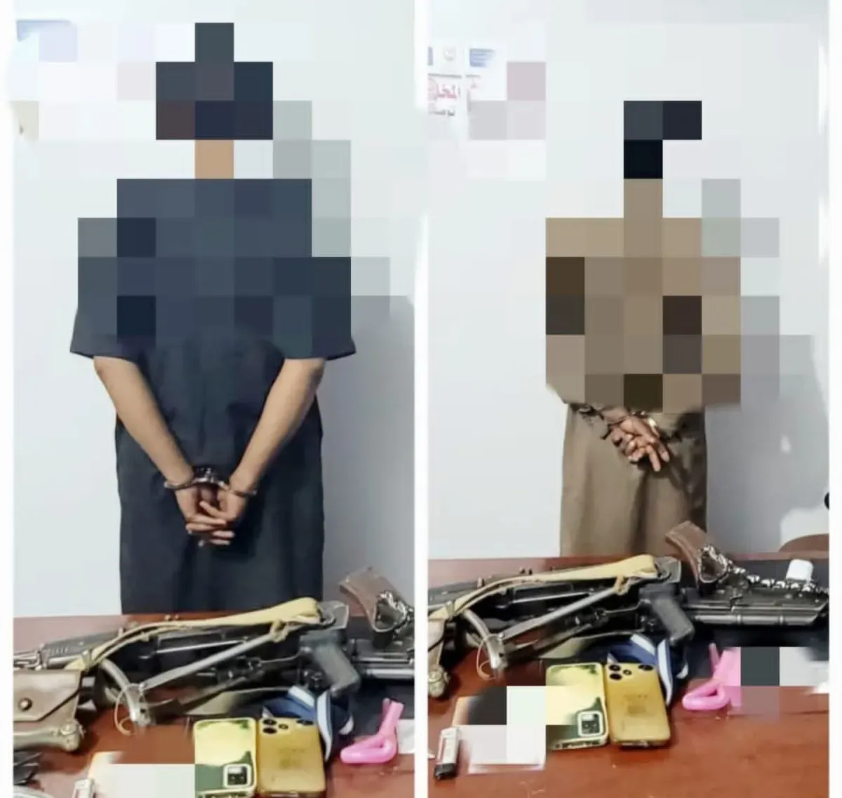 شرطة شبوة تداهم وكر مروجي مخدرات في عتق وتضبط شخصين وأسلحة