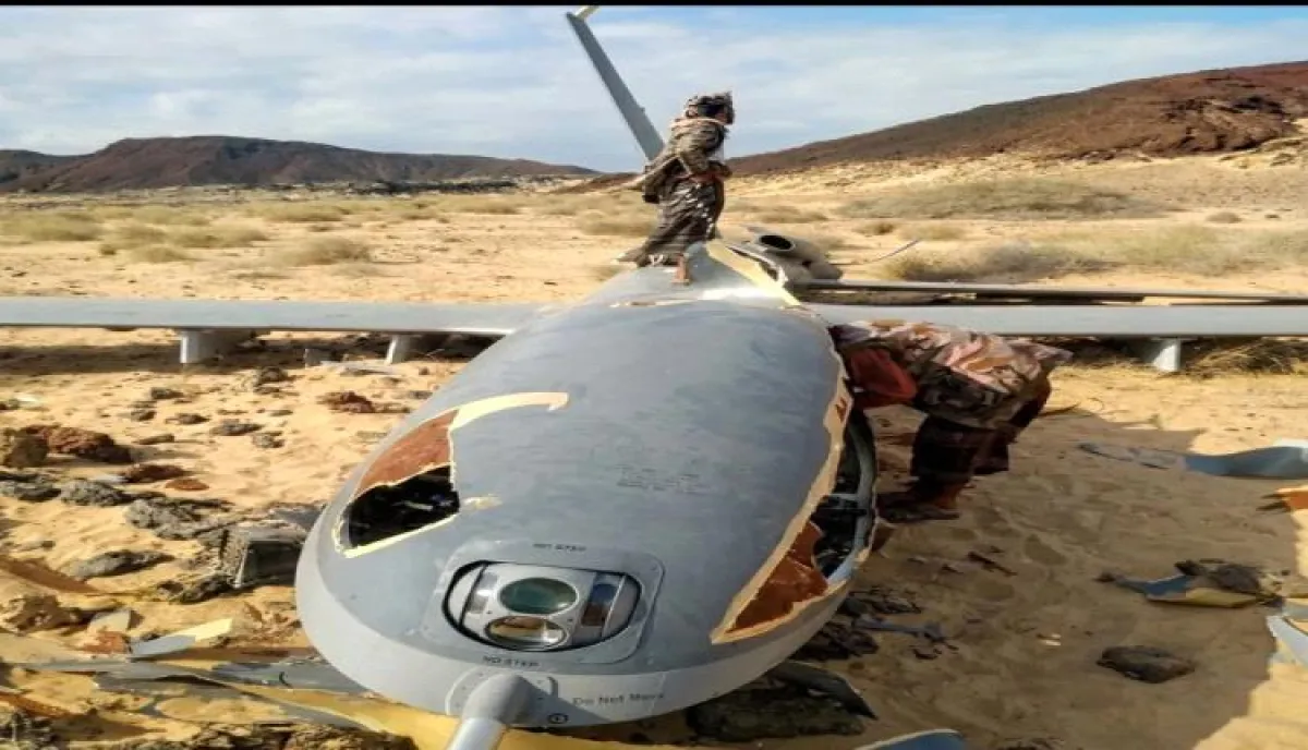 عصر اليوم .. تحطم طائرة بدون طيار في أبين مجهولة الهوية | شاهد