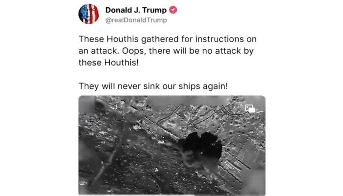 رسائل سياسية وعسكرية.. ماذا يحمل "فيديو ترامب" عن الحوثيين؟