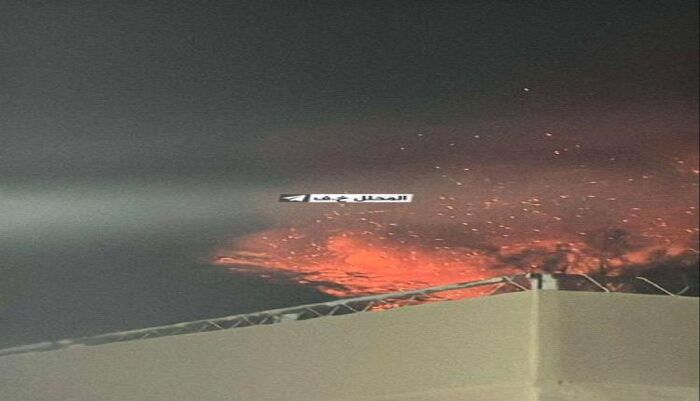 الجيش الأردني يصدر أول بيان حول سقوط طائرة حوثية تسببت في حريق ضخم وانفجارات