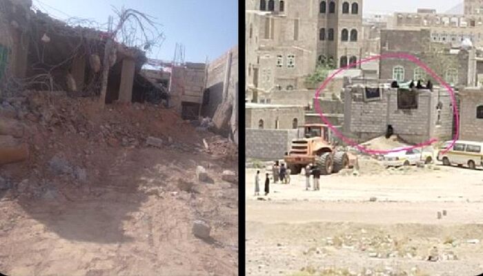 في مشهد جديد فجر الغضب | جرافات الحوثي تدهس الكرامة في صنعاء: طرد نساء وأطفال وهدم منزل مغترب تحت جنح الظلم