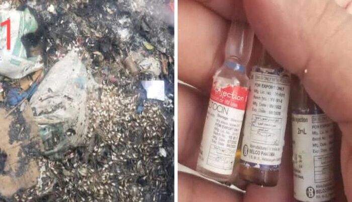 شاهد | فضيحة مدوّية في تعز: أدوية منتهية تُرمى وتُحرق في مجاري السيول وسط غضب شعبي عارم | تفاصيلها